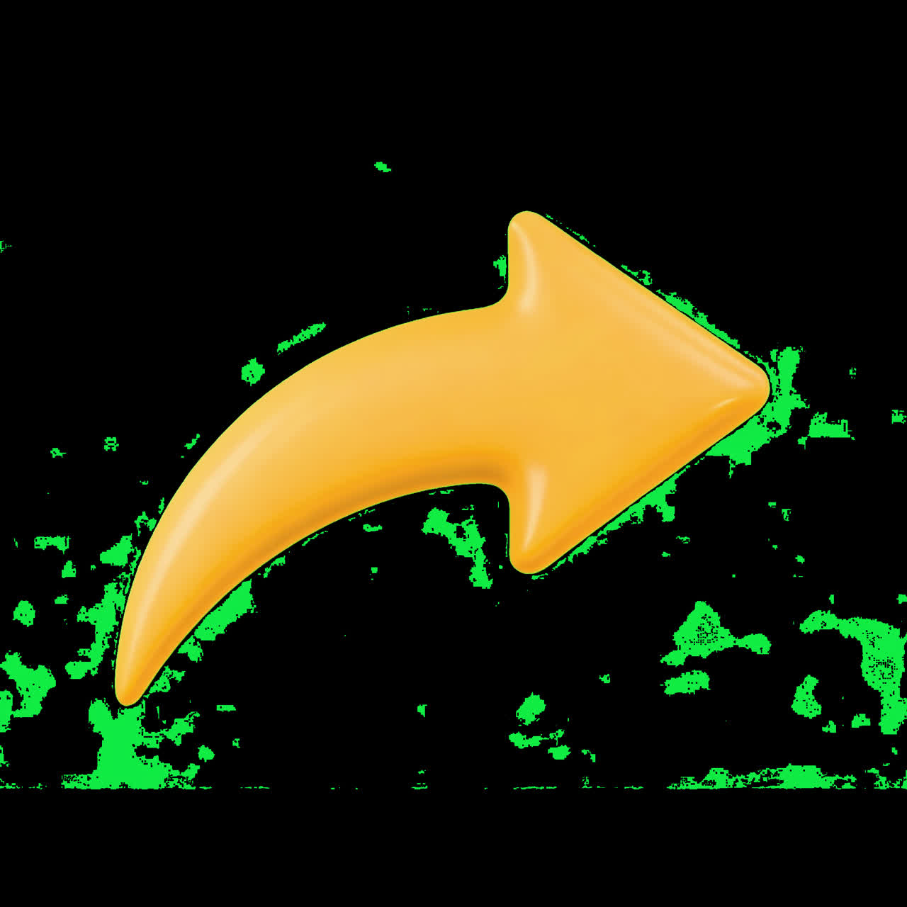 Bright arrow animation isolated asset, transparent 4K video, alpha channel, ProRes 4444