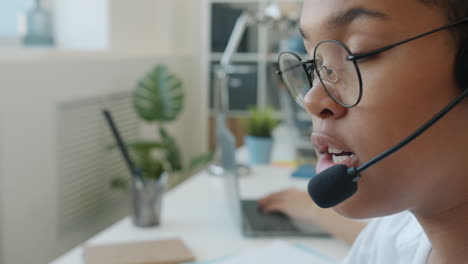 teenager having a video call or online class