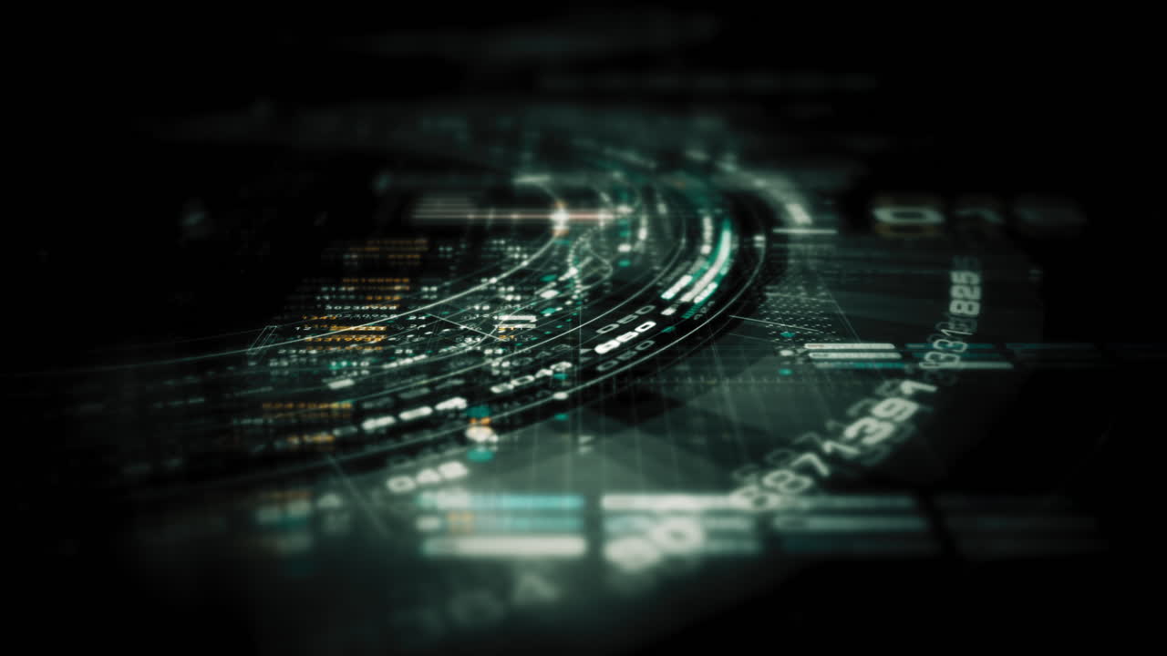 simulazione di sfondo della matrice di dati con un ambiente digitale all'avanguardia con una visualizzazione dinamica e immersiva dei sistemi di reti di informazione di matrice di data interconnessi