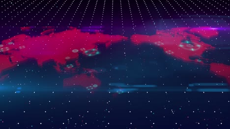 mapa del mundo holograma puntos tecnología digital animación