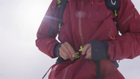 two freeriders ski tour up the majestic alphubel with their guide, then descend through glacial terrain surrounded by crevasses and seracs in the high alpine landscape of saas-fee