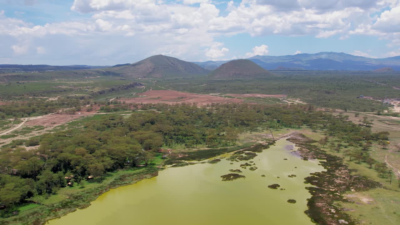 Lake Elementaita, droneoptagelser fra luften, Rift Valley, Kenya