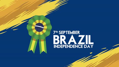 brazil independence day lettering with medal