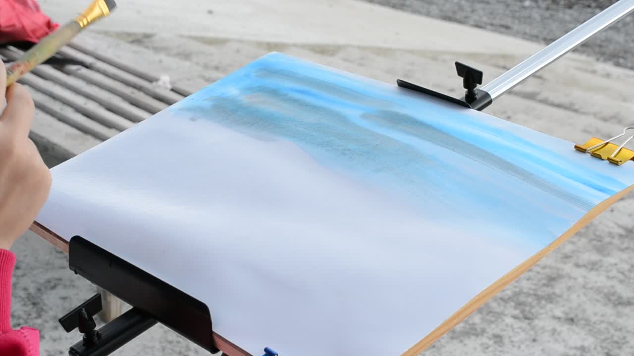 Aquarela, desenhamos o mar