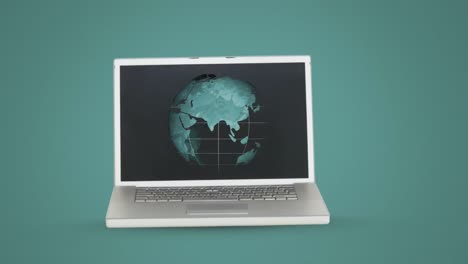 animación de un globo girando en una pantalla de computadora