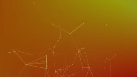animation of network of connections floating against orange gradient background