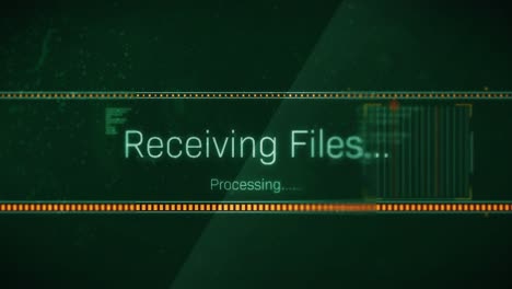 animación de la recepción de archivos de procesamiento de texto interfaz digital parpadeante