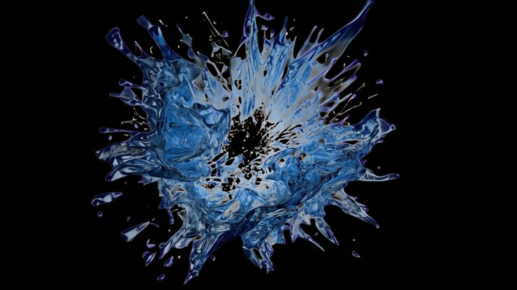 Sovrapposizione animata di esplosione blu, video 4K trasparente, canale alfa, ProRes 4444