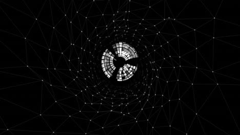 Animation-of-globe-in-black-digital-space-with-dots