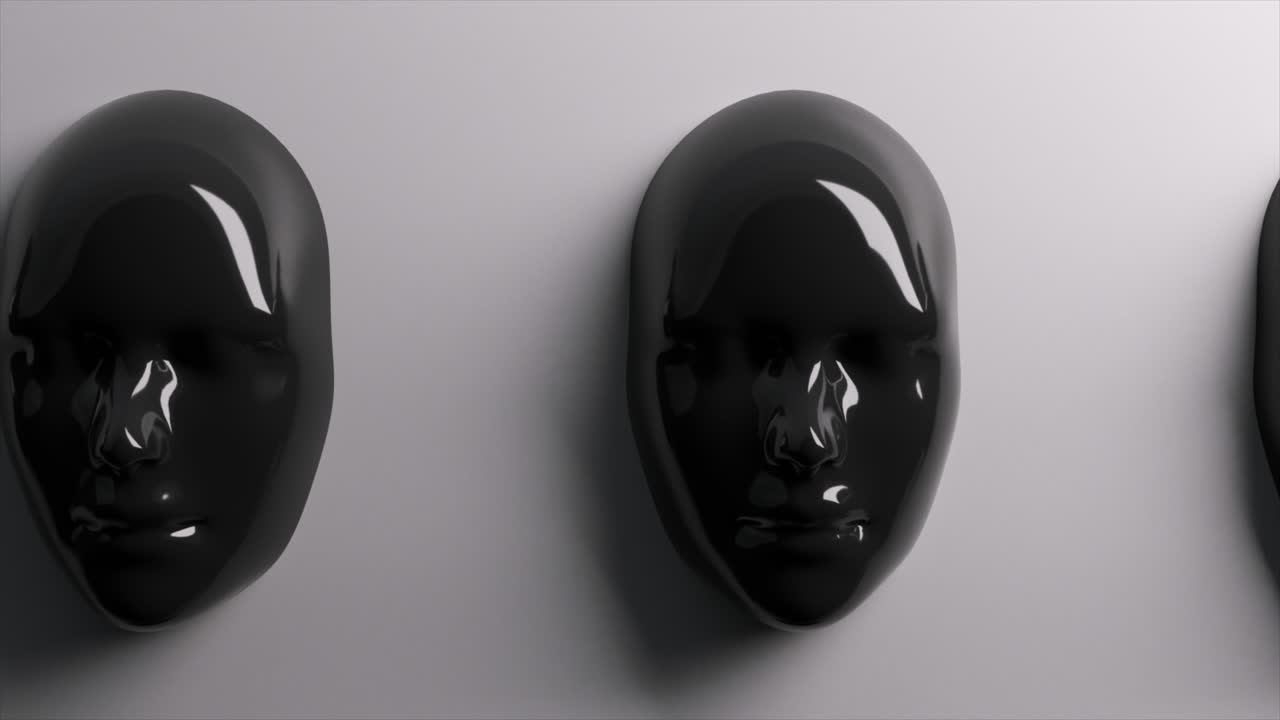 черные маски на сером фоне