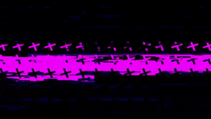 Effetto glitch digitale astratto con colori e motivi lampeggianti