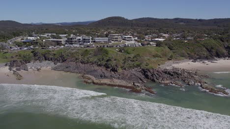 scenic seascape at cabarita beach in new south wales, australia - aerial drone shot