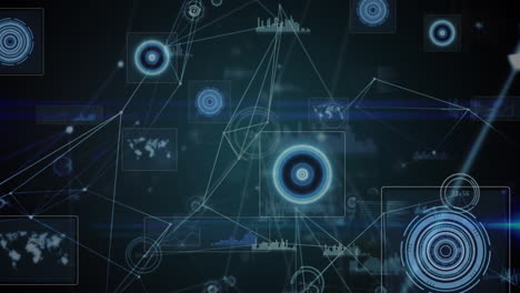 animación del procesamiento de datos financieros sobre un fondo negro