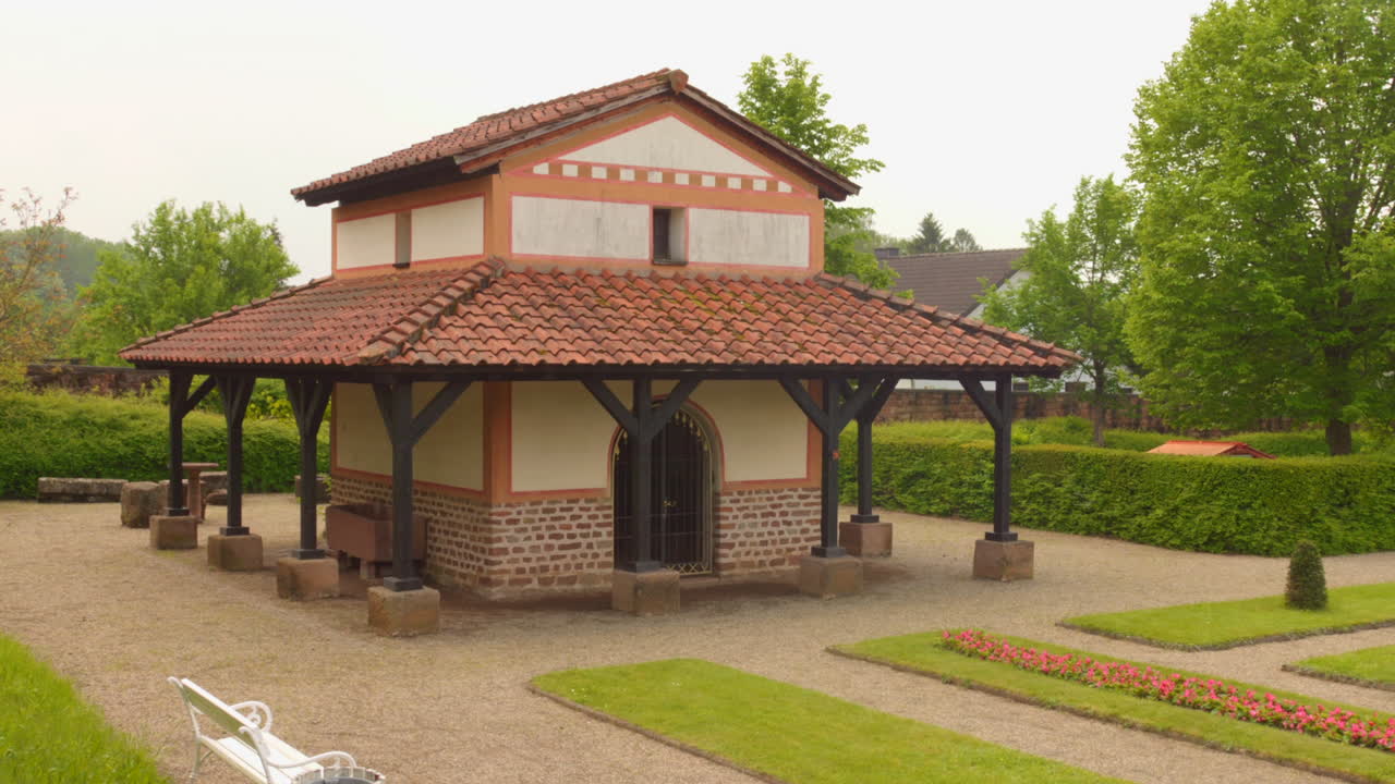 Exterior of the garden of the Roman Museum in Homburg, Germany