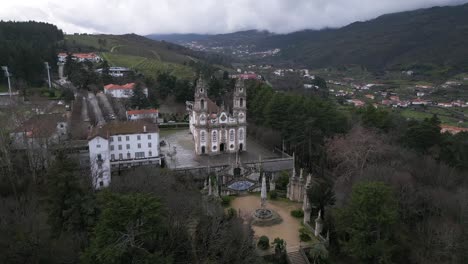 aerial of santuário de nossa senhora dos remédios, lamego, portugal