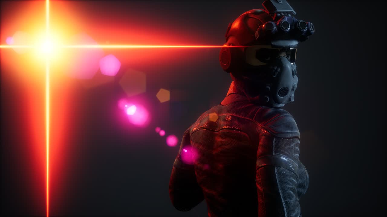 mujer joven cyberpunk, estilo futurista