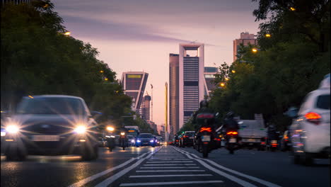 Timelapse-Del-Atardecer-En-Madrid