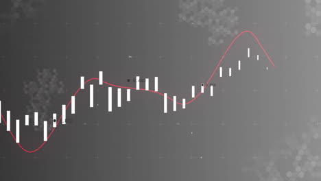 animación del procesamiento de datos financieros sobre un fondo gris