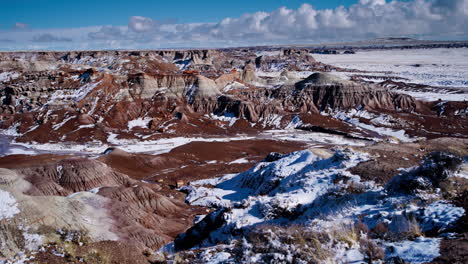 pan a través del desierto pintado con cielo