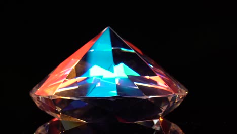 closeup of a colorful crystal diamond