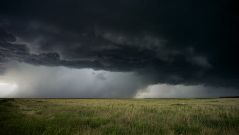 massive thunderstorm over a field