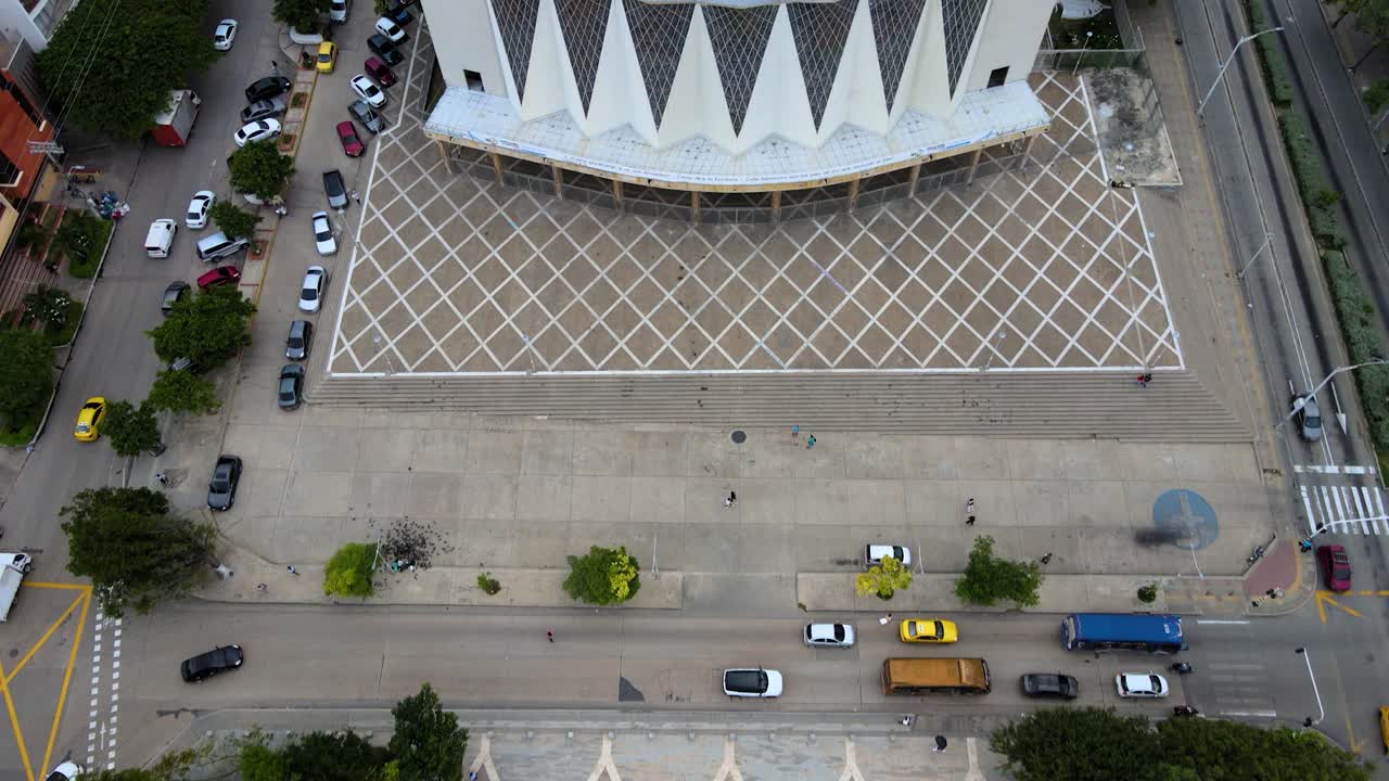 Cenital view of the &amp;quot;Square of Peace&amp;quot; in the city of Barranquilla, Colombia