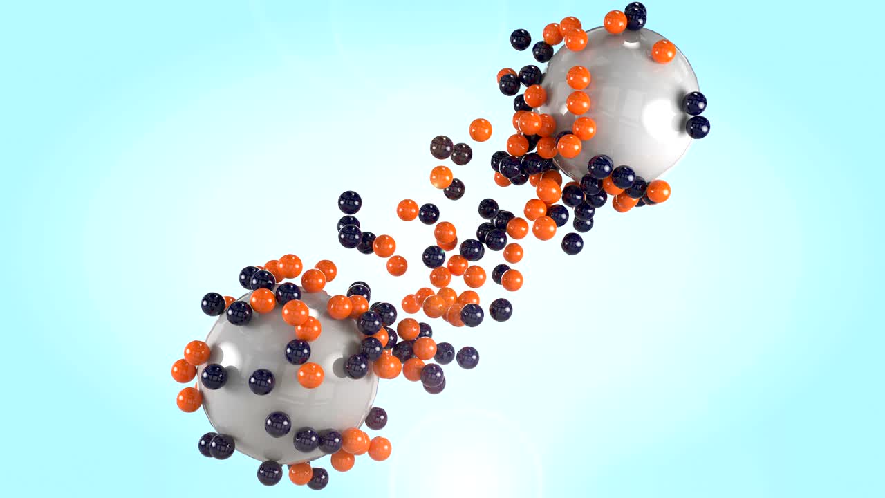 esferas que se mueven entre dos bolas grandes