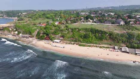 long sandy balangan beach, uluwatu, bali, indonesia. surfer destination, vacation.
