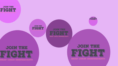 animation of multiple breast cancer text appearing on purple background