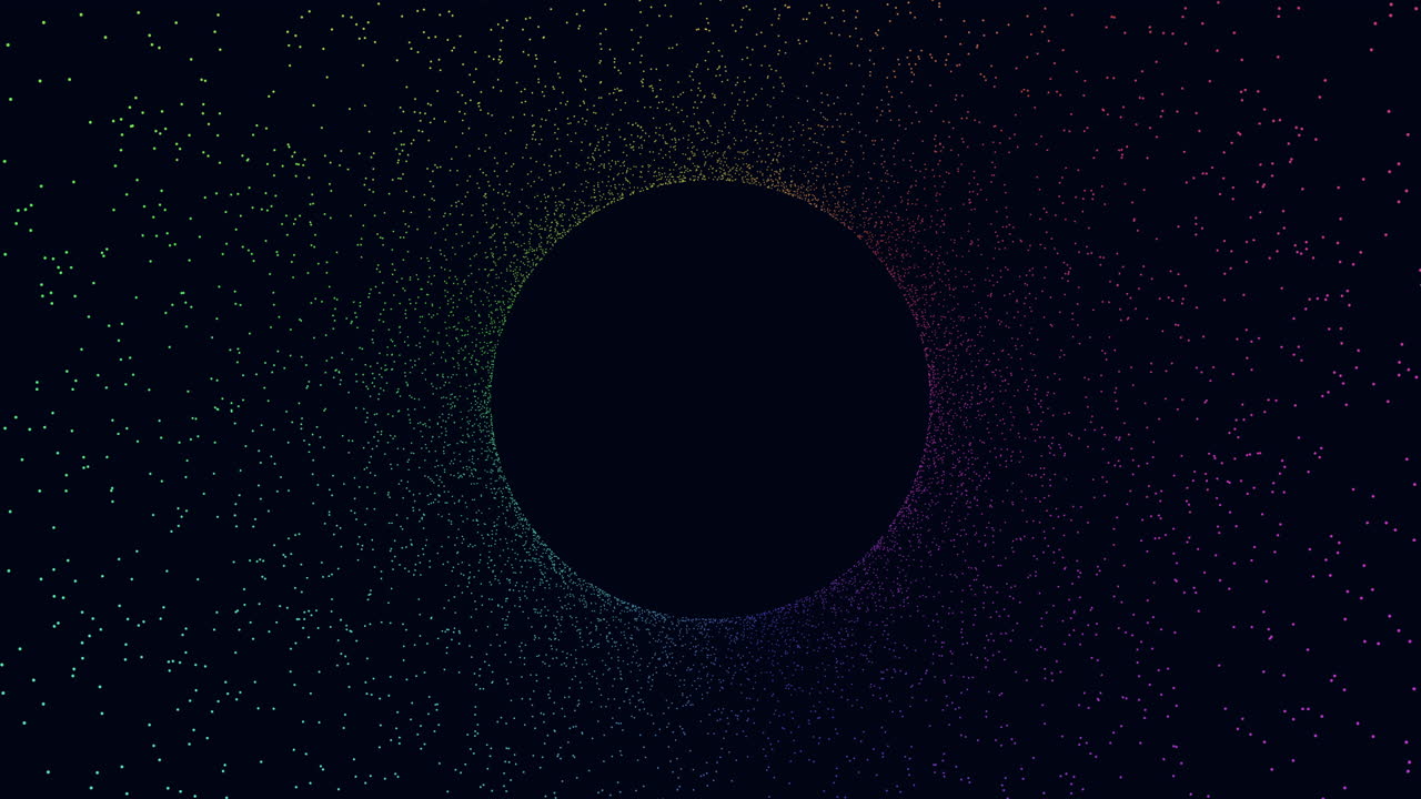 하 점이 있는 파란색 바탕에 떠다니는 검은색 원