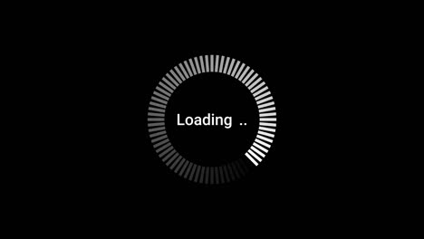 icon of progress loading with black white circle rotating on black background. simple preloader