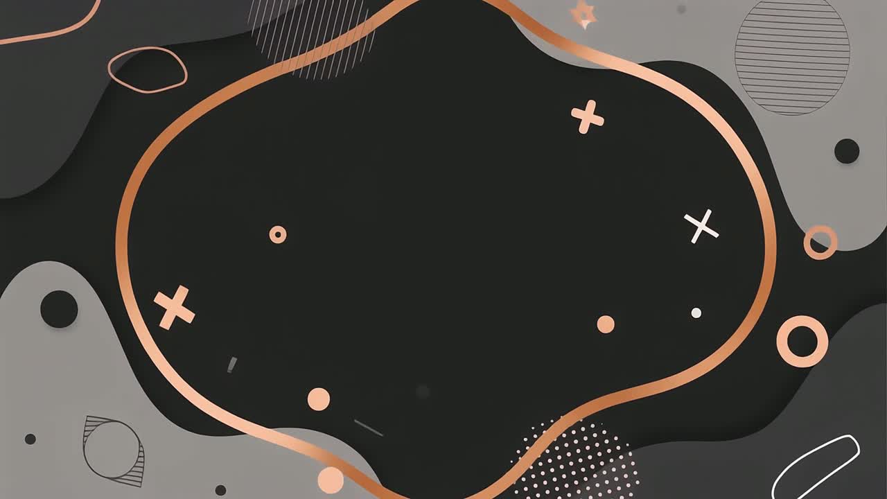 Animated Abstract Background with Rose Gold Organic Frame