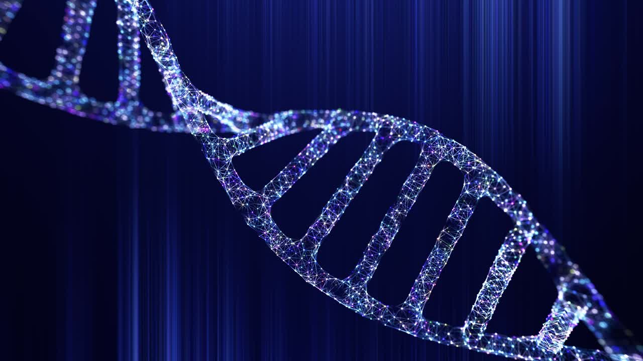 animación de fondo de la forma abstracta de la molécula de adn