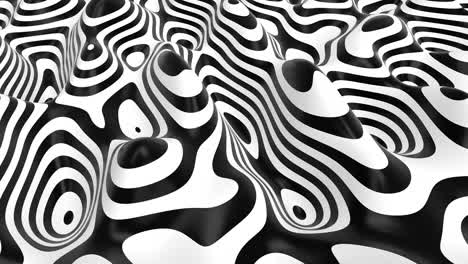 forma líquida abstracta de rayas negras y blancas