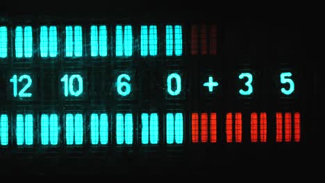 el monitor cambia el volumen del amplificador. pantalla de amplificador de audio. 4k