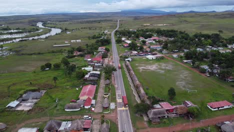 aerial view of san francisco de yunari village in the gran sabana of venezuela