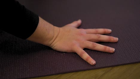 female yoga instructor is doing gymnastic