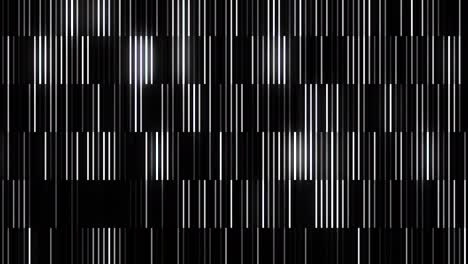 abstract background with moving neon monochrome lines on black background. motion. hypnotic white and black vertical neonlight strings flashing fast, seamless loop