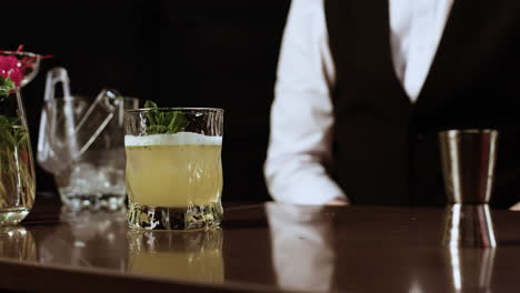 bartender serving a cocktail