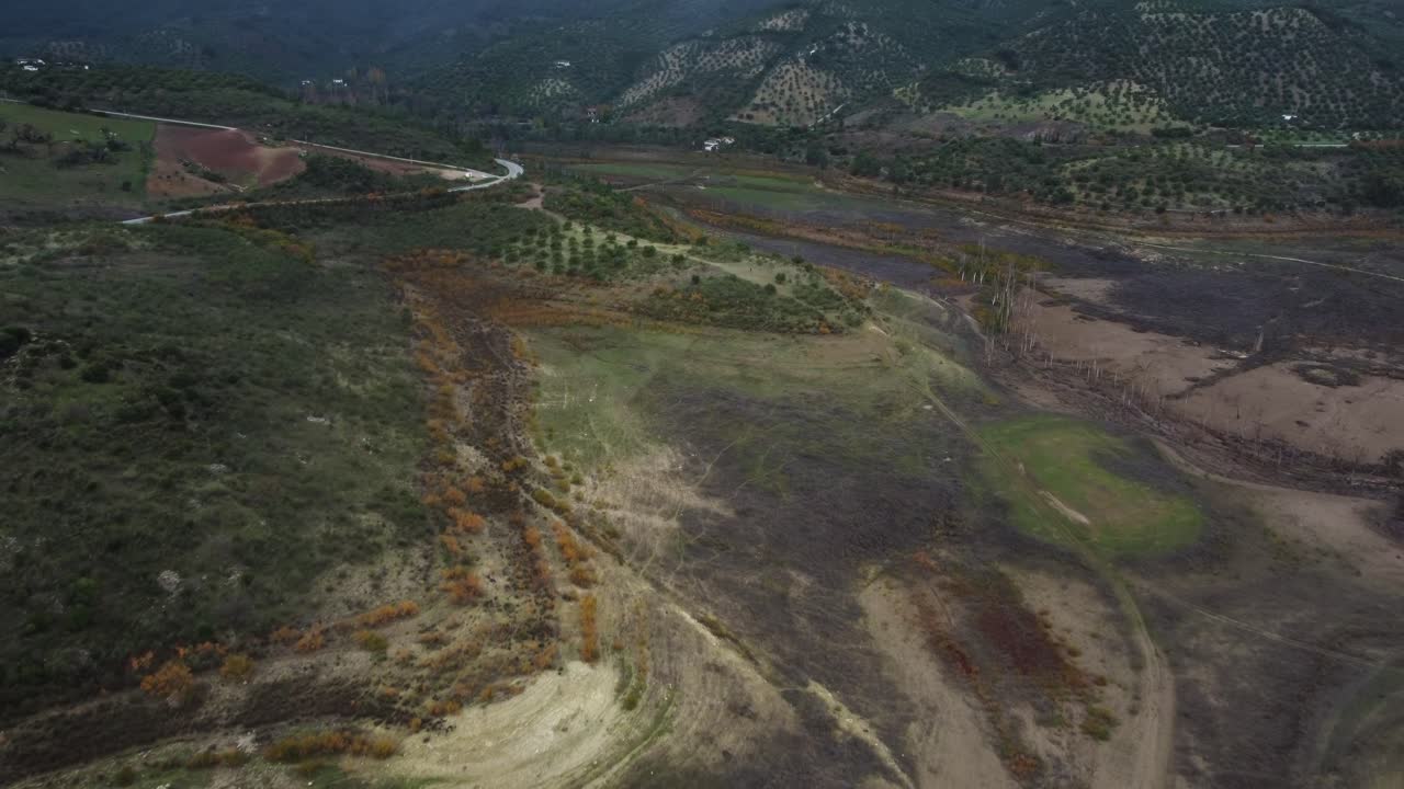 paisaje de humedales y bosques en españa, estepona, vista aérea