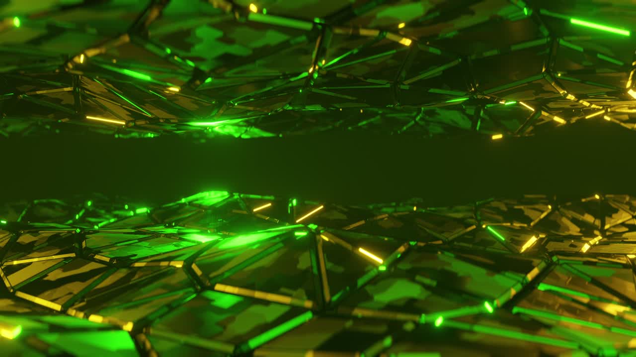 абстрактный фон в виде зеленых металлических пластинок, движущихся в виде волны. бесконечно петлевая анимация.