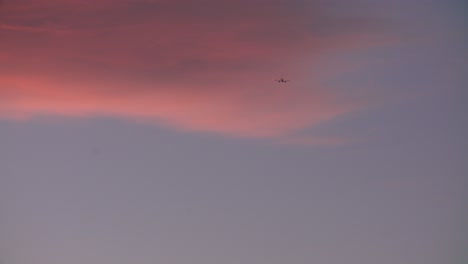 avión después del despegue. escena del cielo rosa