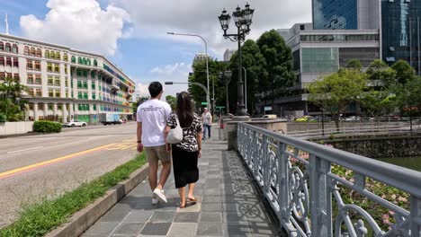 couple walking together on a sunny day