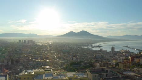 Amazing-Drone-Shot-Reveals-Naples,-Italy-on-Typical-Summer-Day