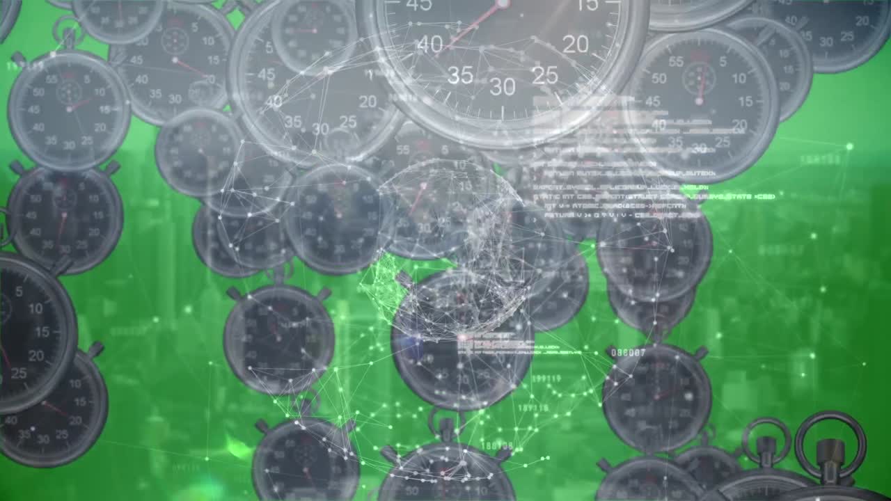 부동 시계에 대한 데이터 처리의 애니메이션