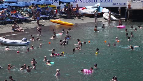 people swimming and relaxing at sorrento beach