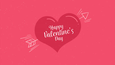 motion graphic of gradient pink shades heart for valentine's day background