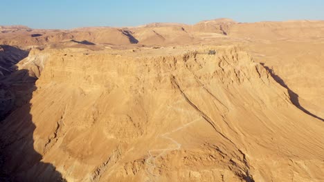 panoramic aerial view of masada ancient fortress in the judean desert