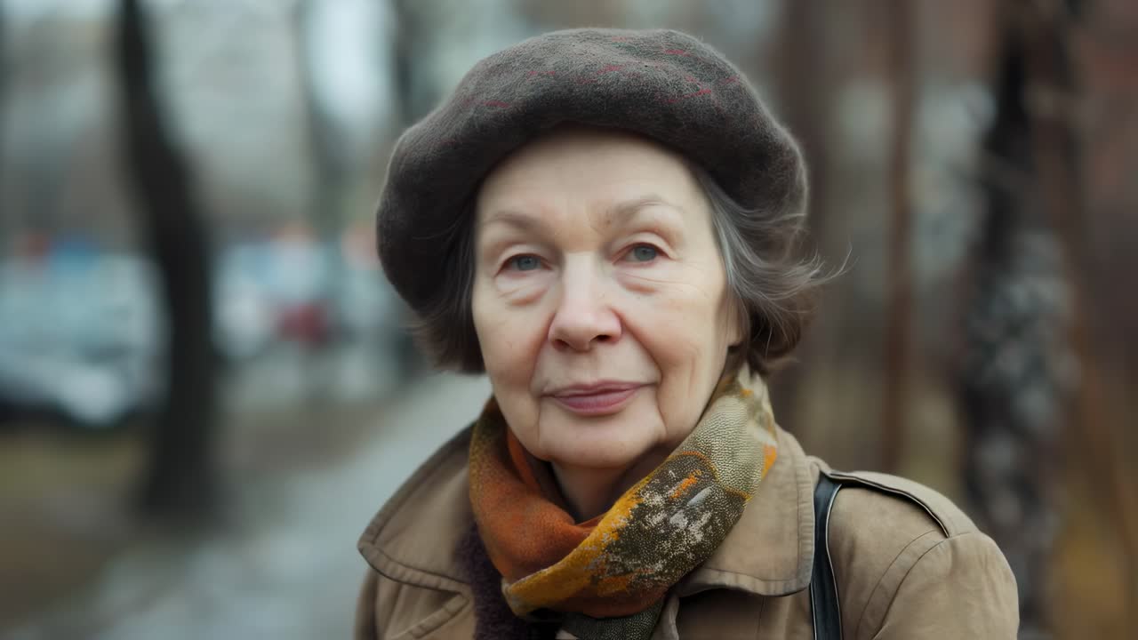 Senior Woman Walking Outdoors