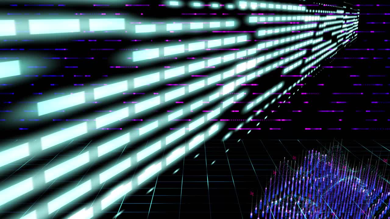 transmisión de datos tridimensionales a través de la pantalla de forma abstracta